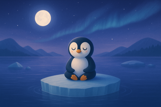 Drifting into Calm with Pensive Penguin