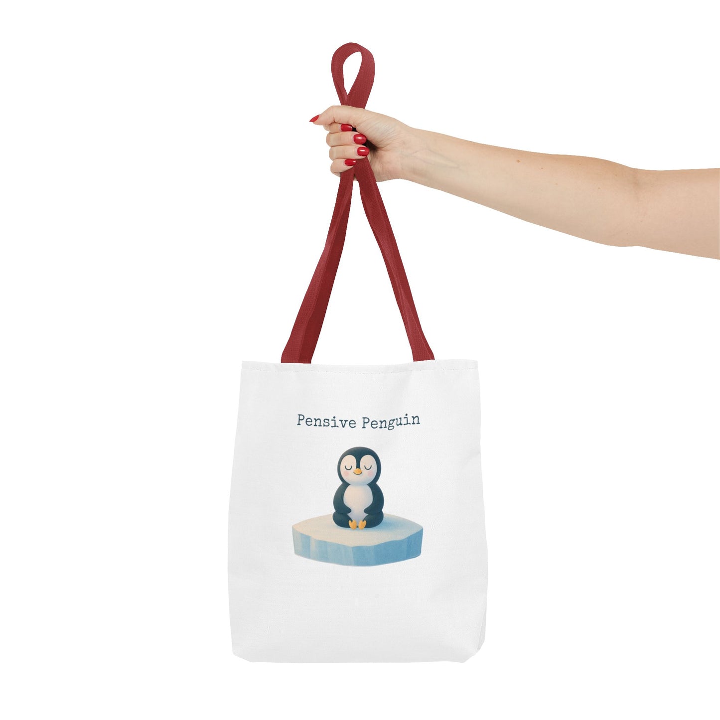 Pensive Penguin Tote Bag, Cute Animal Bag, Eco-Friendly Canvas Tote, Ideal for Summer Outings, Gifts for Penguin Lovers, Beach Bag