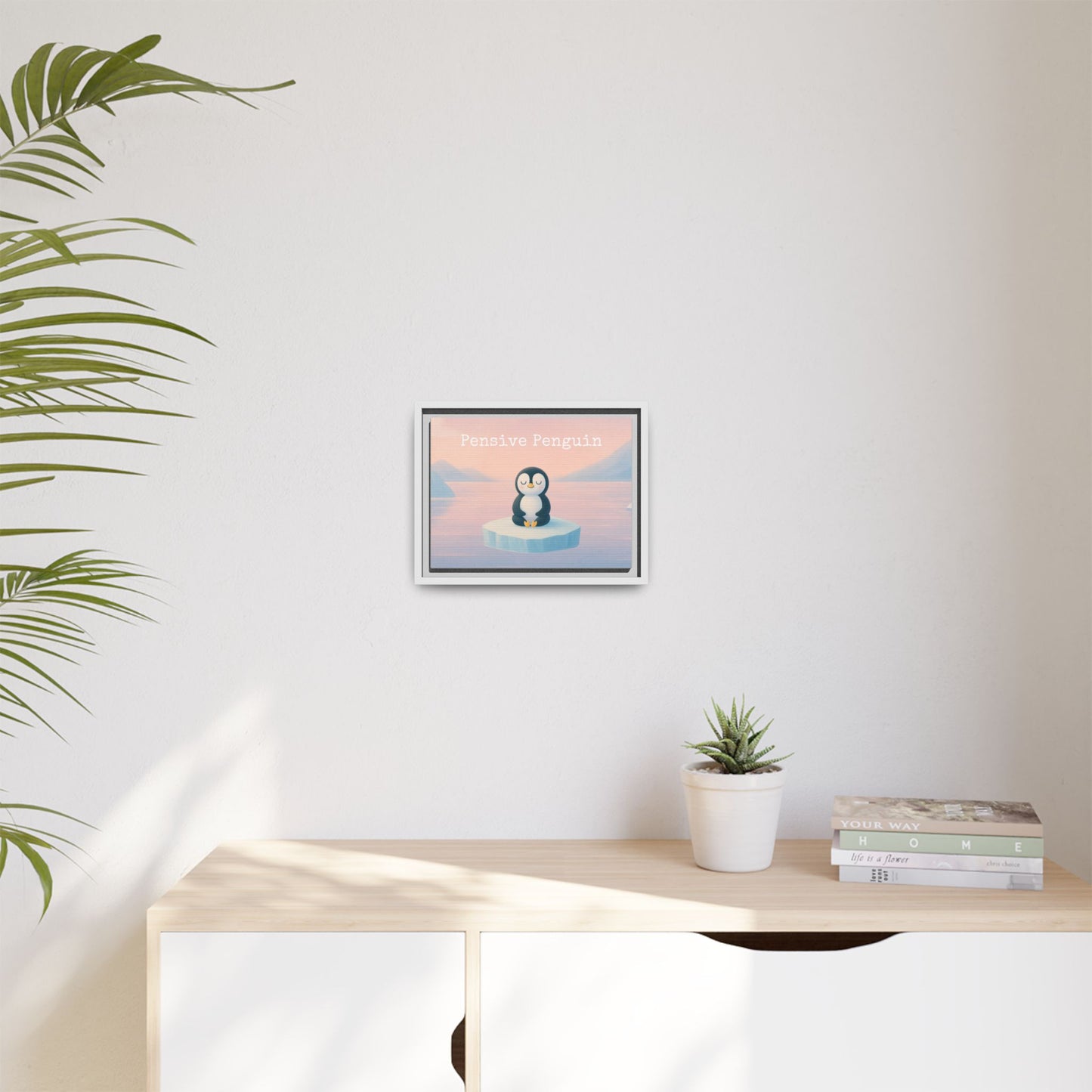 Pensive Penguin Framed Wall Art - Mindful Home Decor