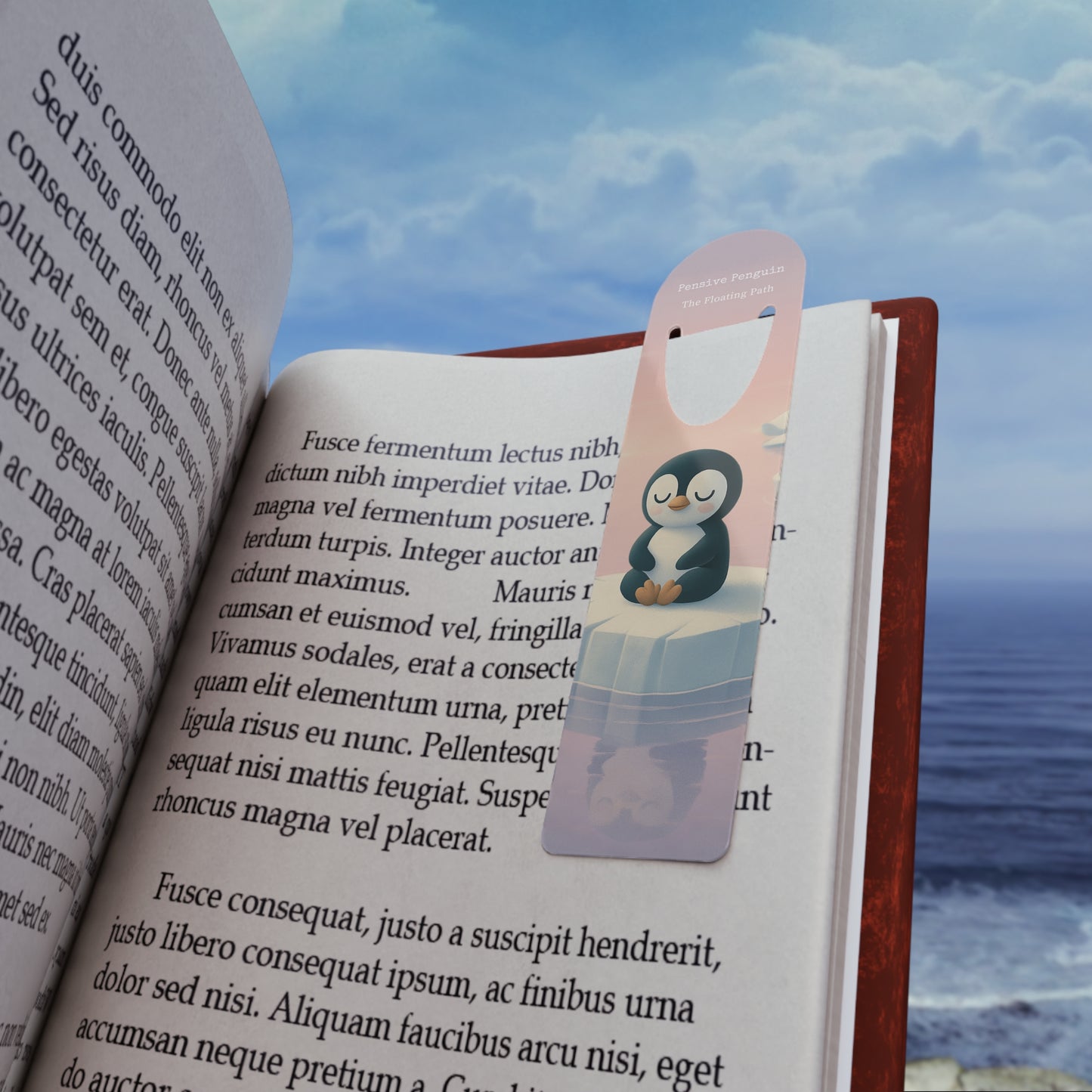 Pensive Penguin: The Floating Path Bookmark, Whimsical Reading Accessory, Gift for Book Lovers, Student Supplies, Novelty Bookmarker