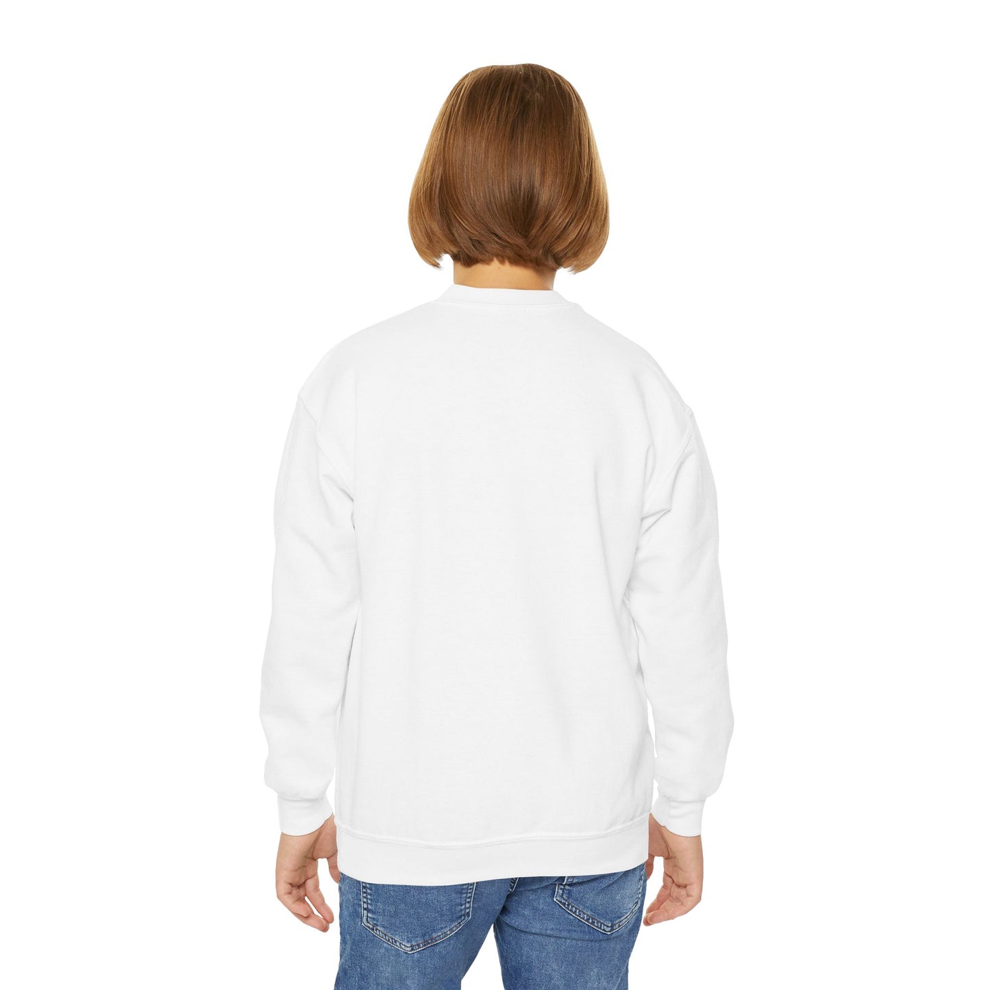 Mindful Day Pensive Penguin Youth Crewneck Sweatshirt, Kids Pullover, Relaxed Fit, Thoughtful Gift, Cozy Apparel for Meditation