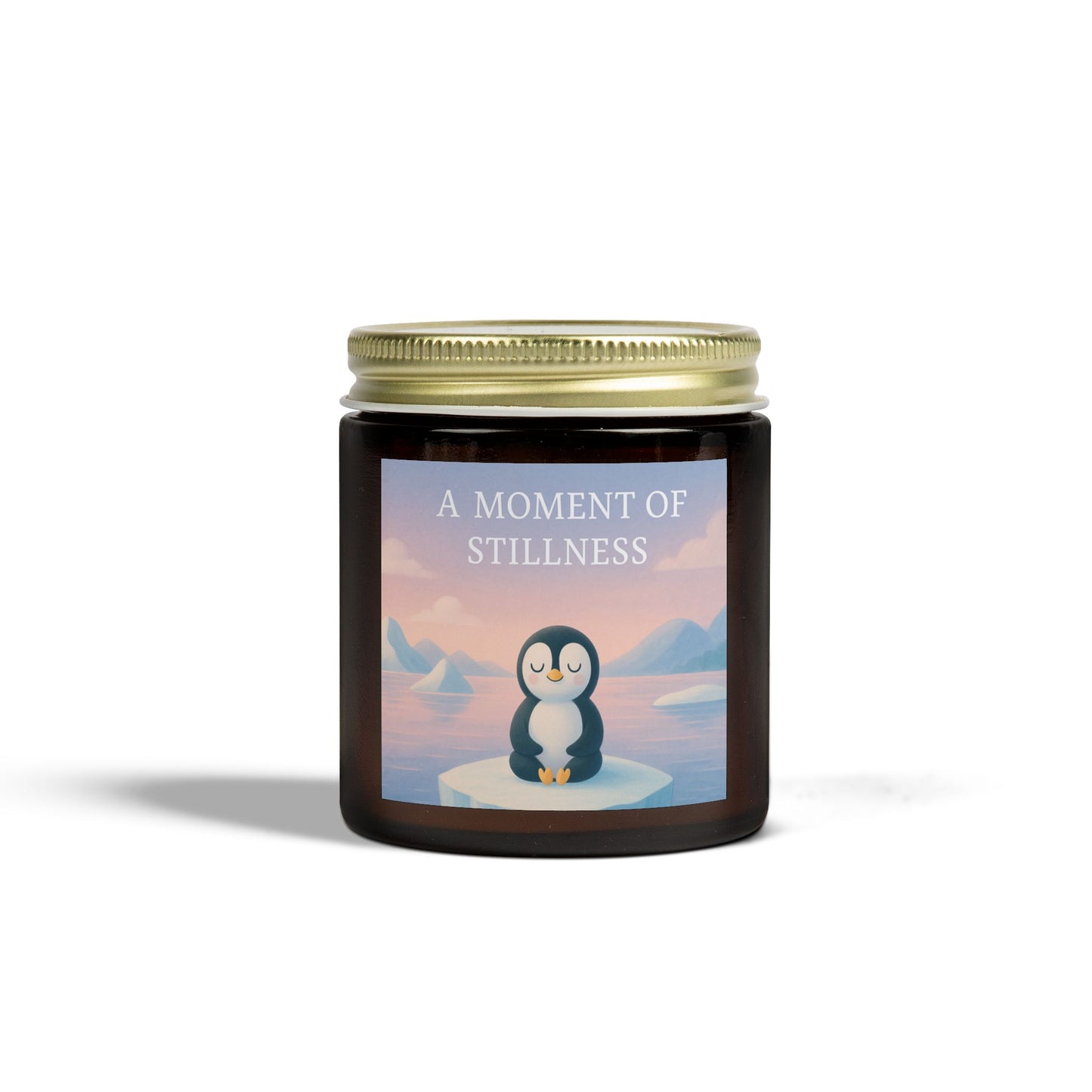 Pensive Penguin Scented Candles for Mindfulness & Calm, Eco-Friendly Coconut Apricot Wax, A Moment of Stillness