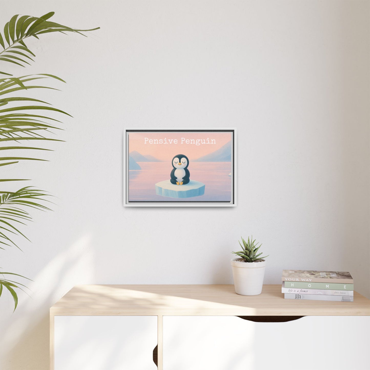 Pensive Penguin Framed Wall Art - Mindful Home Decor
