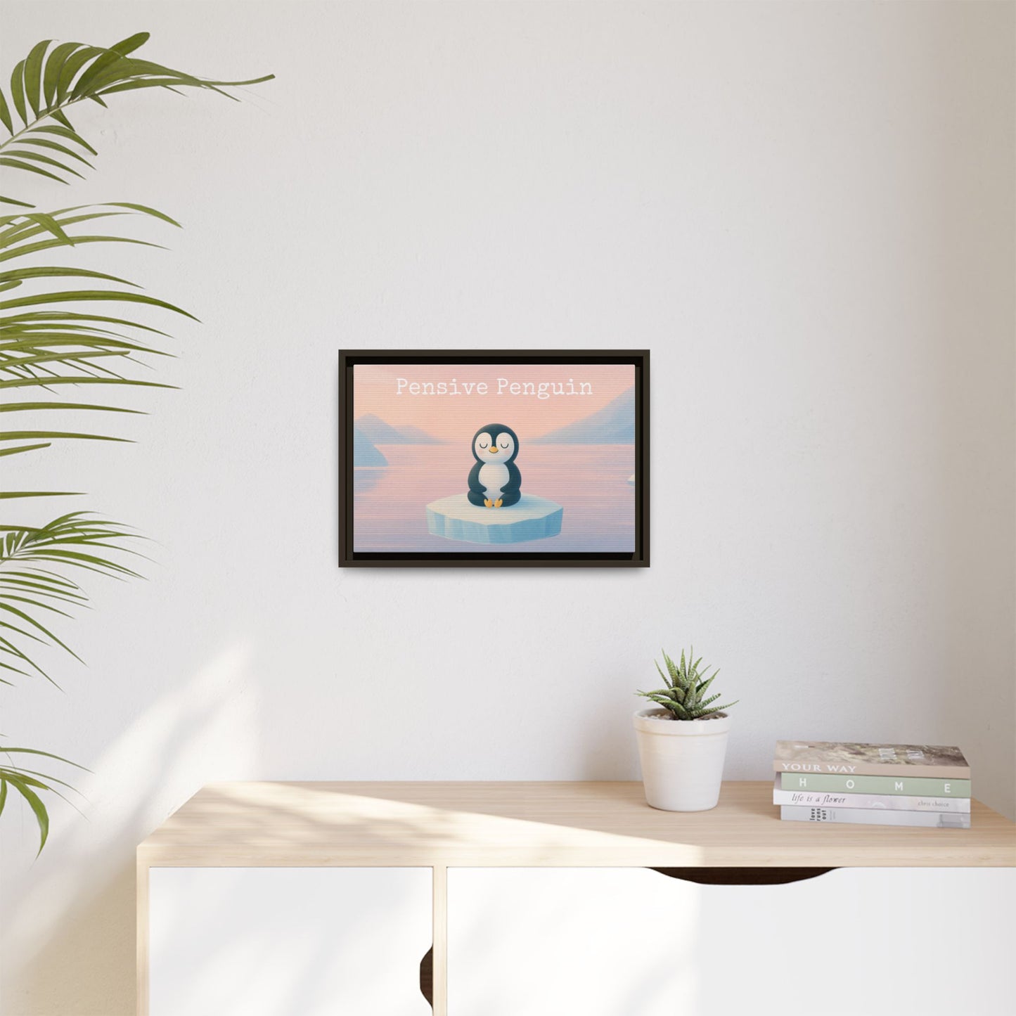 Pensive Penguin Framed Wall Art - Mindful Home Decor