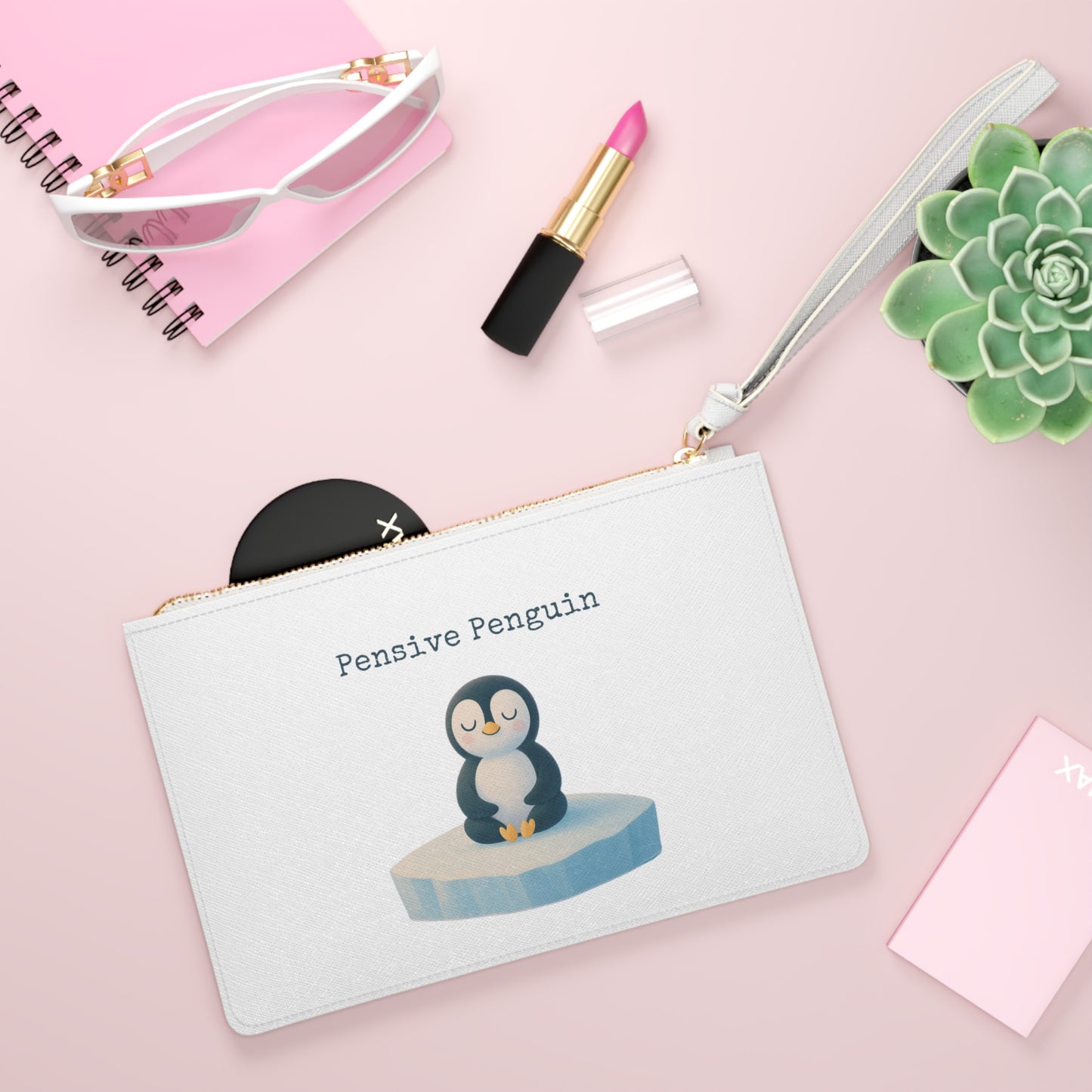 Pensive Penguin Clutch Bag: Fashion Statement, Eco-Friendly, Mindful Living