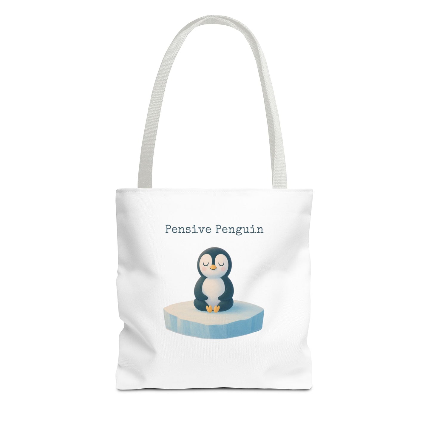 Pensive Penguin Tote Bag, Cute Animal Bag, Eco-Friendly Canvas Tote, Ideal for Summer Outings, Gifts for Penguin Lovers, Beach Bag
