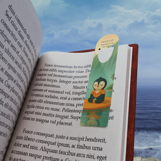 Pensive Penguin: Path to Kauai Bookmark, Cute Animal Markers for Book Lovers, Reading Accessories