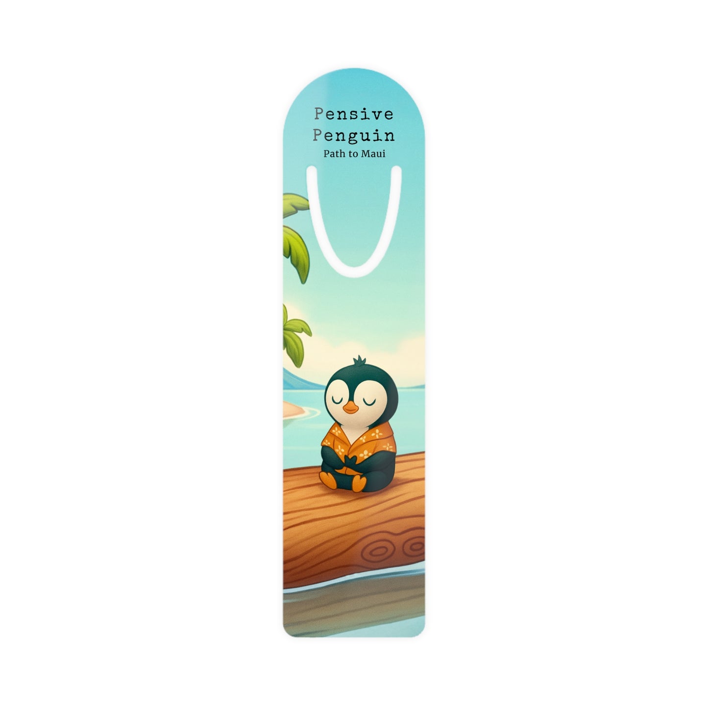 Pensive Penguin: Path to Maui Bookmark - Cute Penguin Design, Reading Gift, Literary Accessory, Book Lover Gift, Unique Book Mark