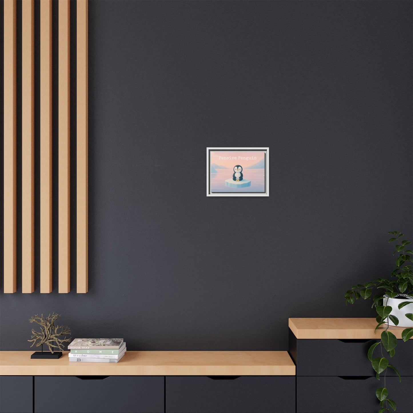 Pensive Penguin Framed Wall Art - Mindful Home Decor