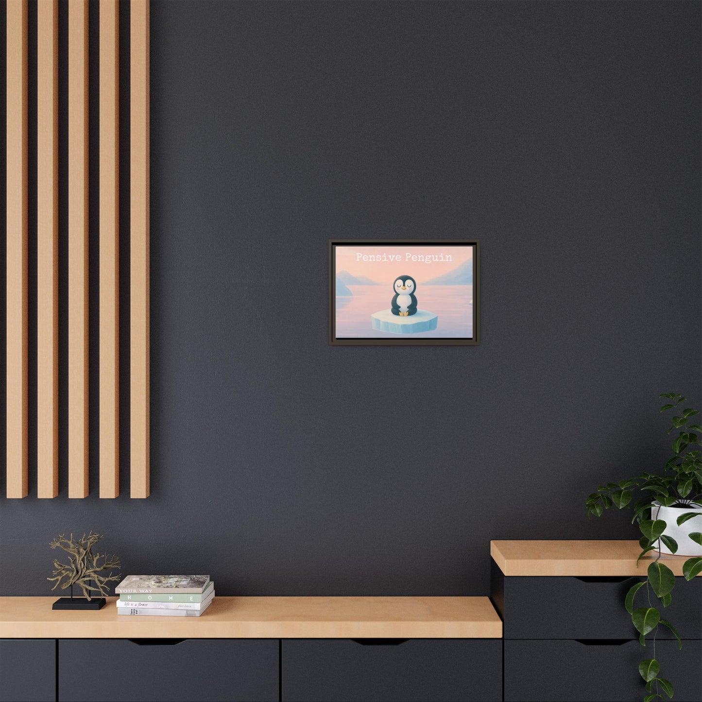 Pensive Penguin Framed Wall Art - Mindful Home Decor