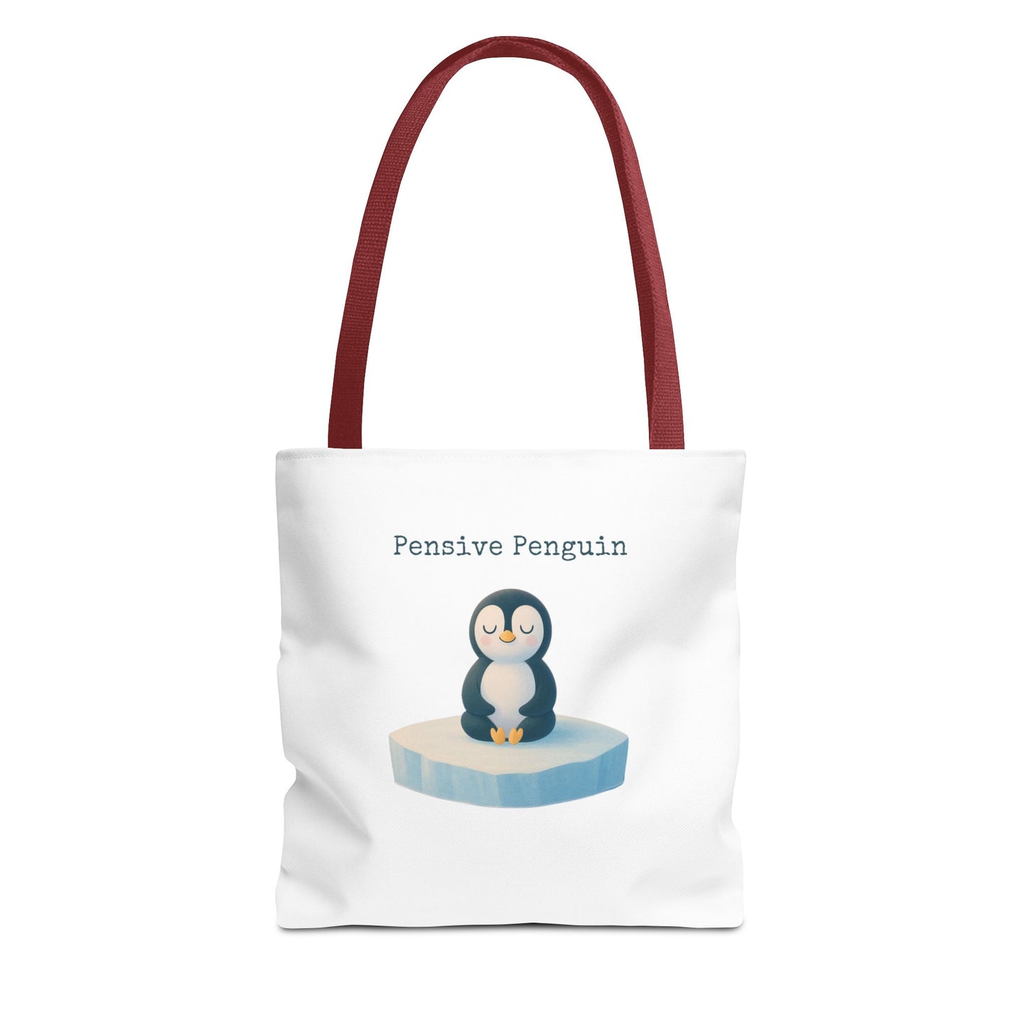 Pensive Penguin Tote Bag, Cute Animal Bag, Eco-Friendly Canvas Tote, Ideal for Summer Outings, Gifts for Penguin Lovers, Beach Bag