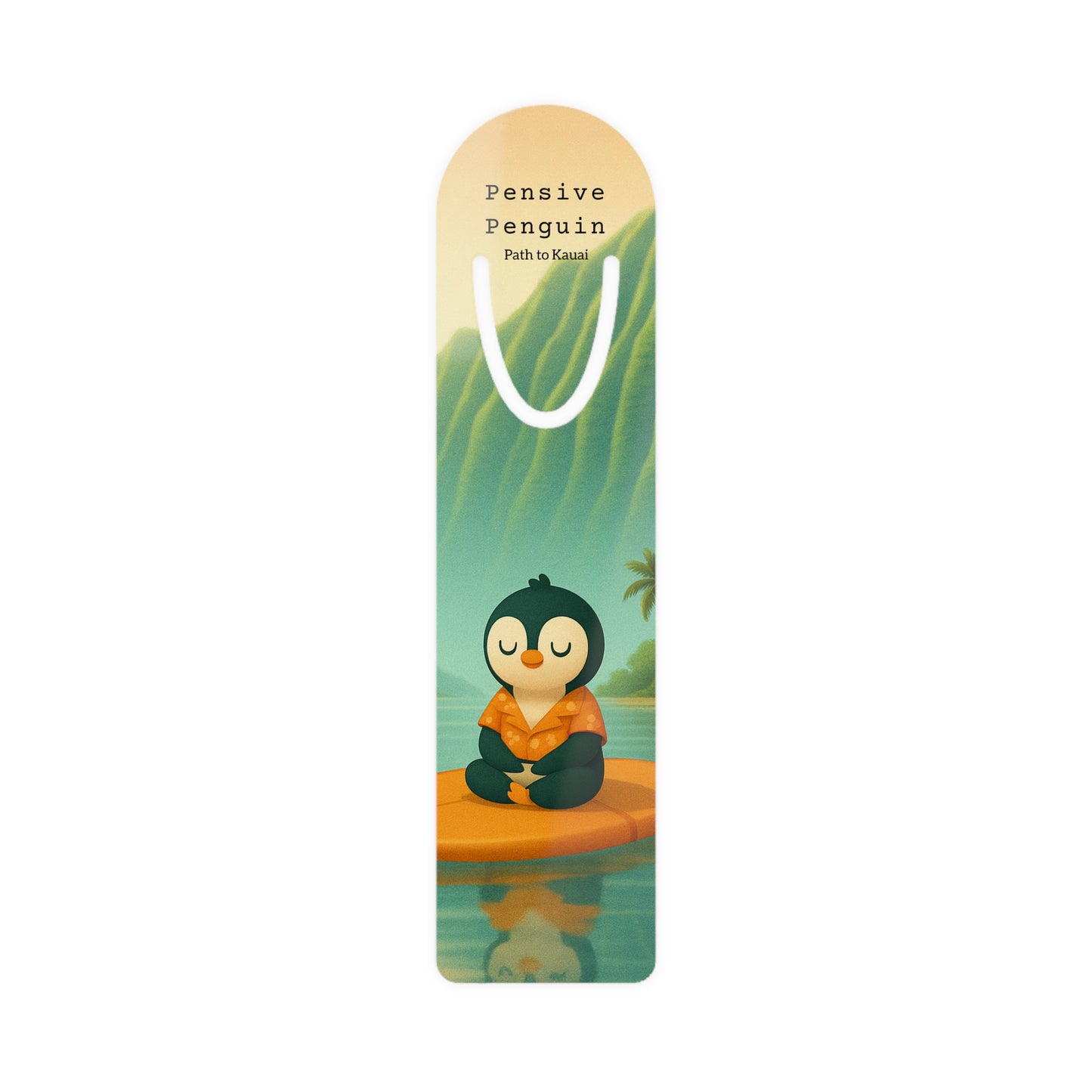 Pensive Penguin: Path to Kauai Bookmark, Cute Animal Markers for Book Lovers, Reading Accessories