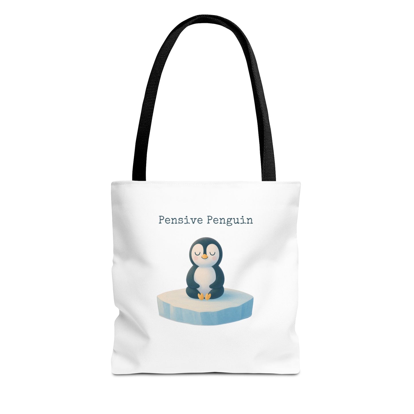 Pensive Penguin Tote Bag, Cute Animal Bag, Eco-Friendly Canvas Tote, Ideal for Summer Outings, Gifts for Penguin Lovers, Beach Bag