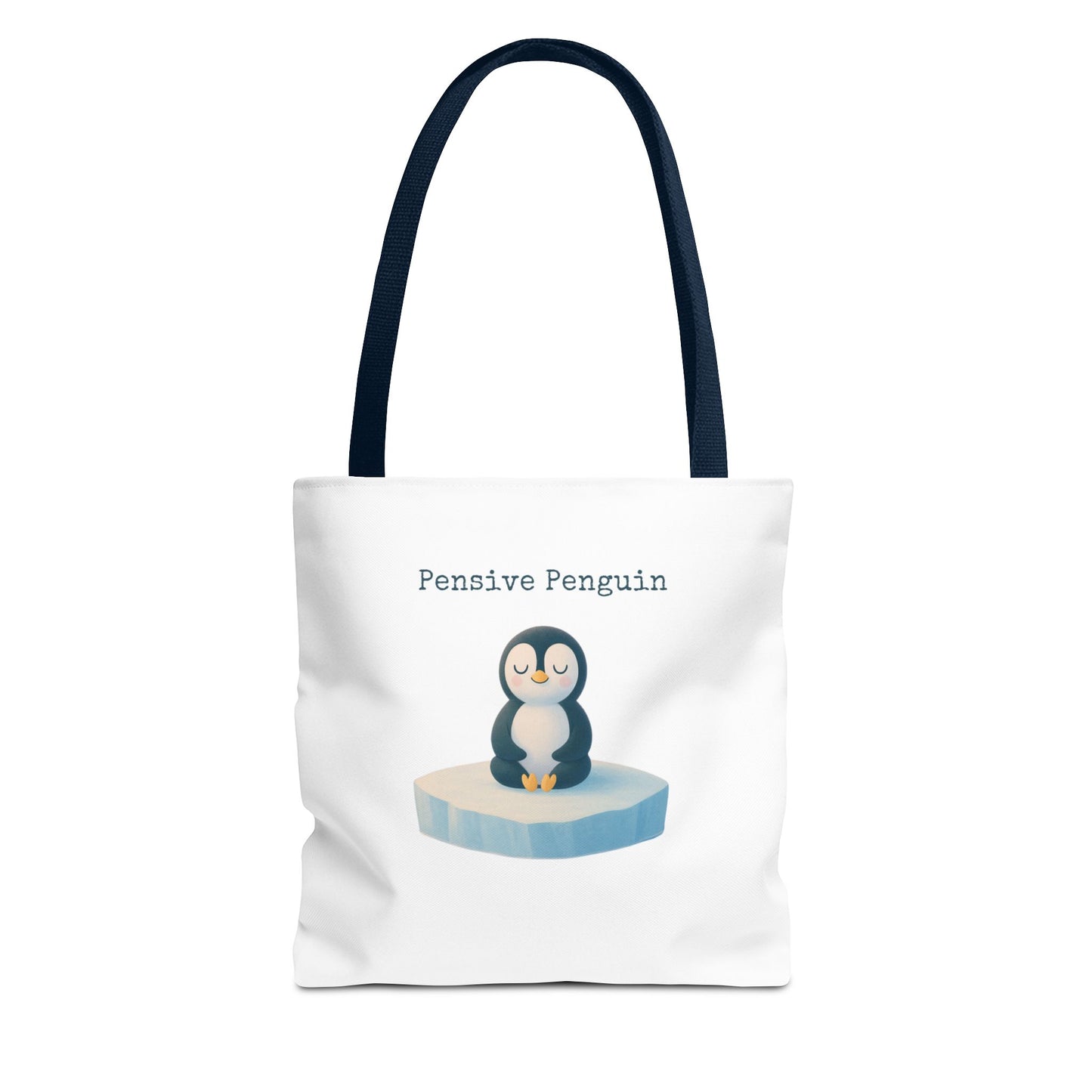 Pensive Penguin Tote Bag, Cute Animal Bag, Eco-Friendly Canvas Tote, Ideal for Summer Outings, Gifts for Penguin Lovers, Beach Bag