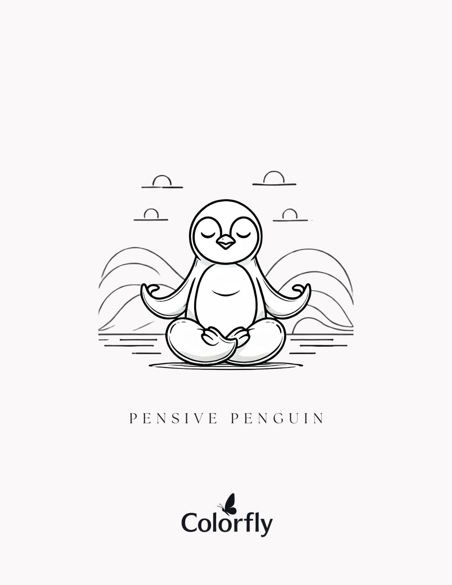 Pensive Penguin: The Floating Path, Coloring Book for Kids