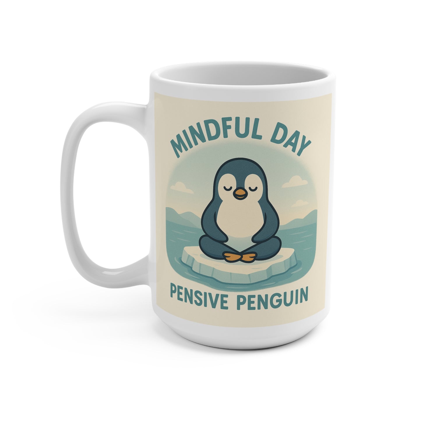 Pensive Penguin Mindful Day Mug