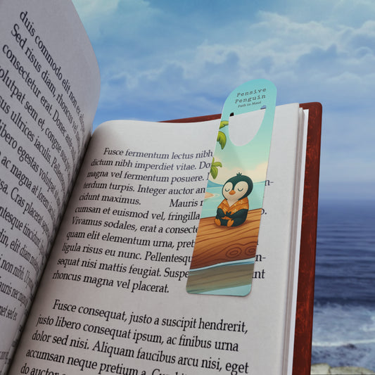 Pensive Penguin: Path to Maui Bookmark - Cute Penguin Design, Reading Gift, Literary Accessory, Book Lover Gift, Unique Book Mark