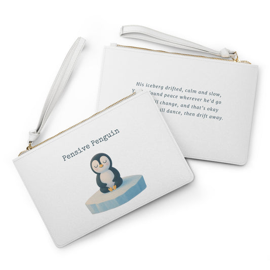 Pensive Penguin Clutch Bag: Fashion Statement, Eco-Friendly, Mindful Living