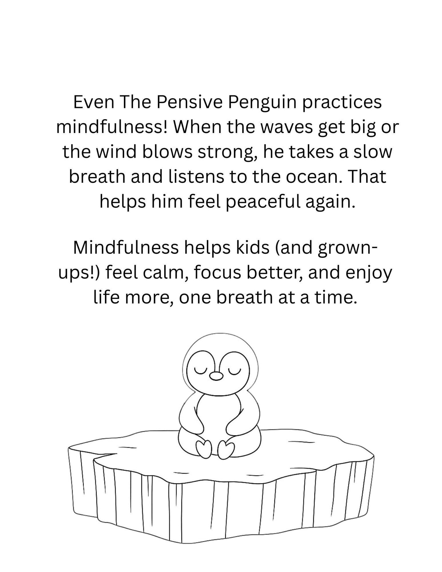 Pensive Penguin: The Floating Path, Coloring Book for Kids