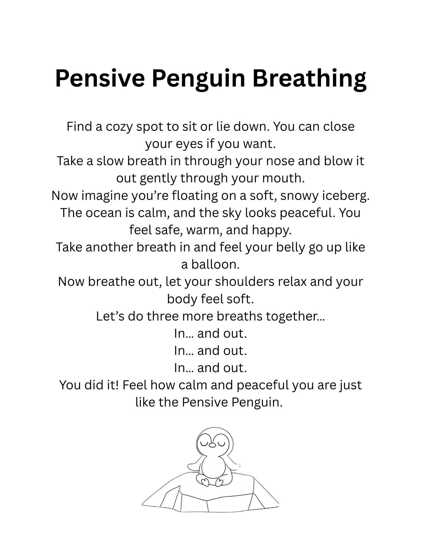 Pensive Penguin: The Floating Path, Coloring Book for Kids